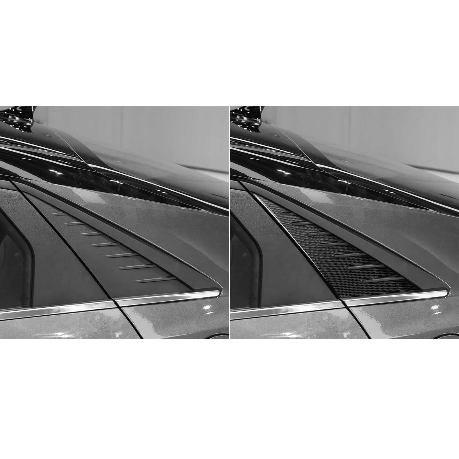 Фото Для Hyundai Elantra CN7 2021-2026: накладка на внешнюю треугольную панель задней двери (D-стойка) из углеродного волокна, аксессуар для автомобиля, наклейка №3