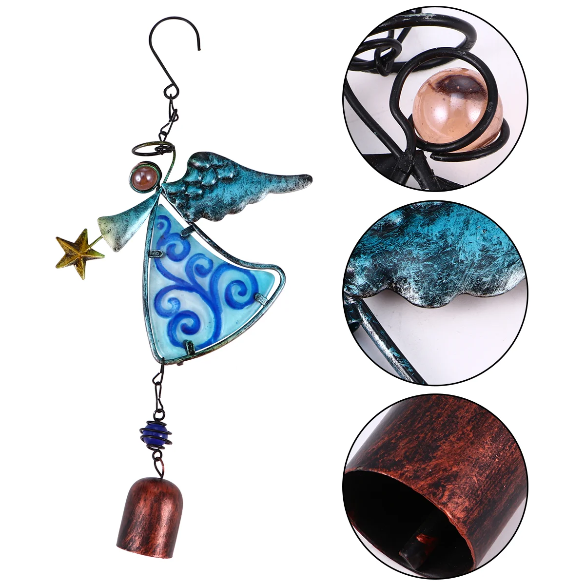 

Wind Chimes Hanging Garden Chime Bell Charm Metal Ornament Painted Windbell Glass Iron Wrought Tube Outdoor Decorative Ornaments