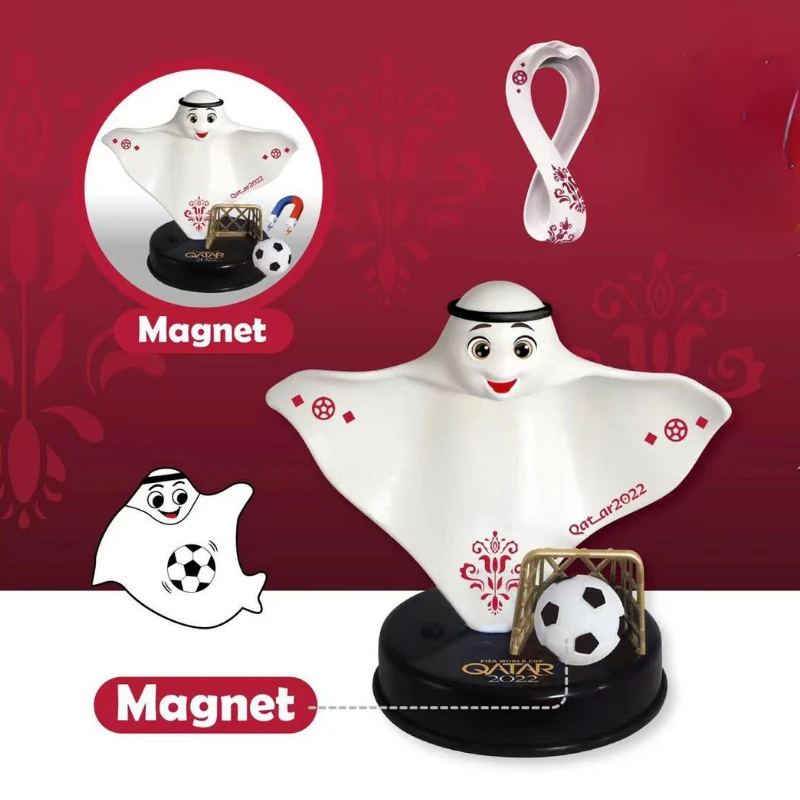 

Qatar World Cup Mascot La'eeb Ornament Soccer Doll Figure Luminous Decor Souvenir Luminous for Gift Home Desktop Decoration