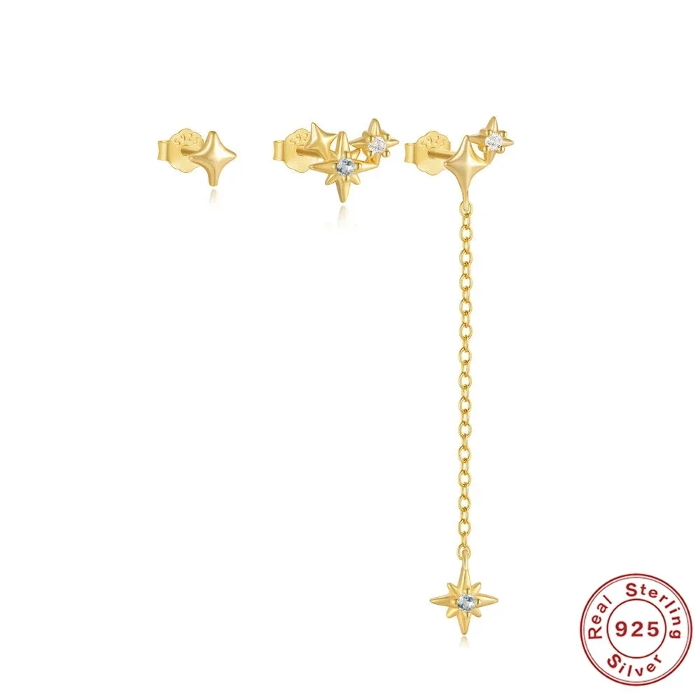 VAL 3 шт. 1 комплект индивидуальные серьги-гвоздики из стерлингового серебра 925