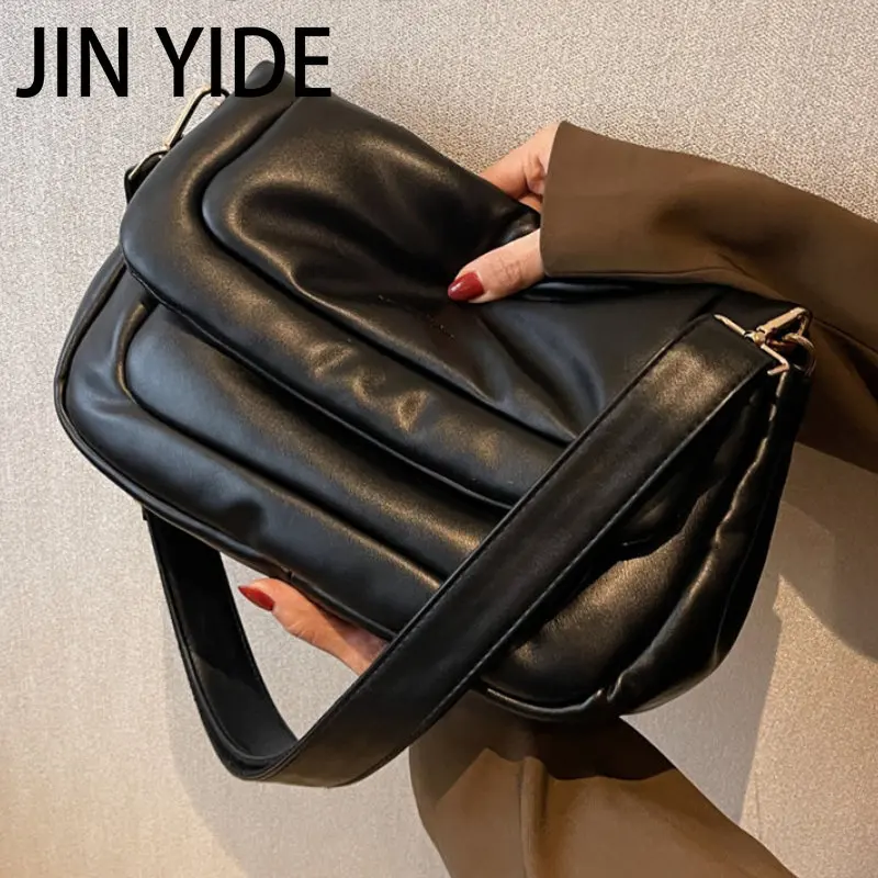 

Jin YIde Vintage PU Leather Crossbody Bags for Women 2023 Luxury Brand Designer New In Handbags Small Simple Travel Flap Bag Sac