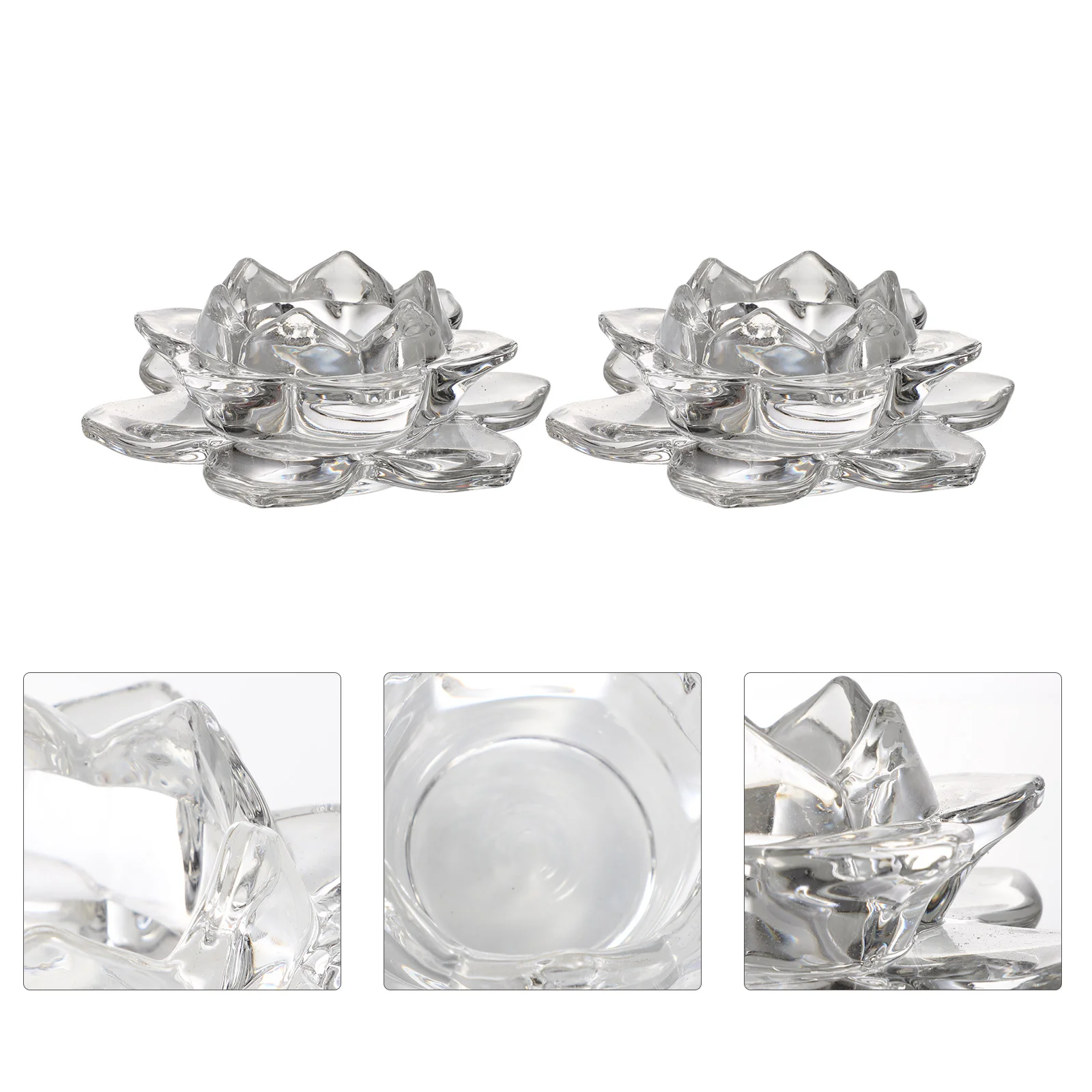 

Holder Lotus Holders Crystal Tealight Tea Candleholder Flower Light Stand Votive Candlestick Clear Rotating Lights Desktop
