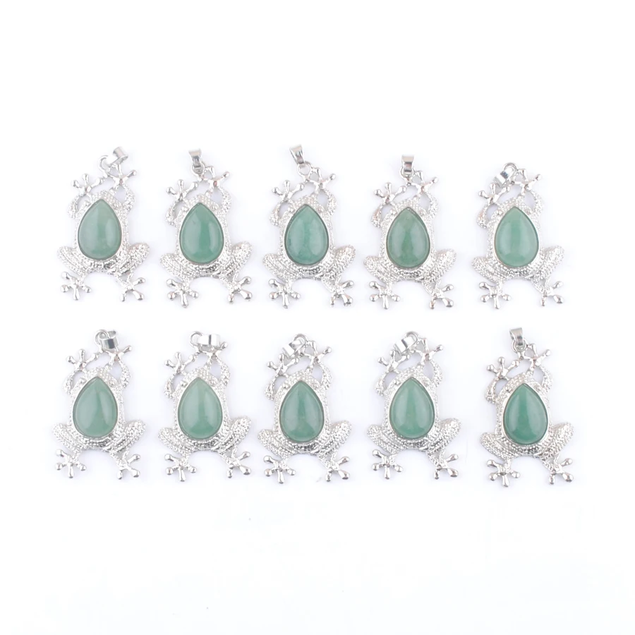 Довольно 10 шт. зеленый натуральный авантюрин камень животный дизайн в форме