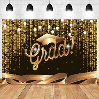 grad graduate party photography backdrop bachelor cap golden spots photocall balloon decor photographic background photo studio