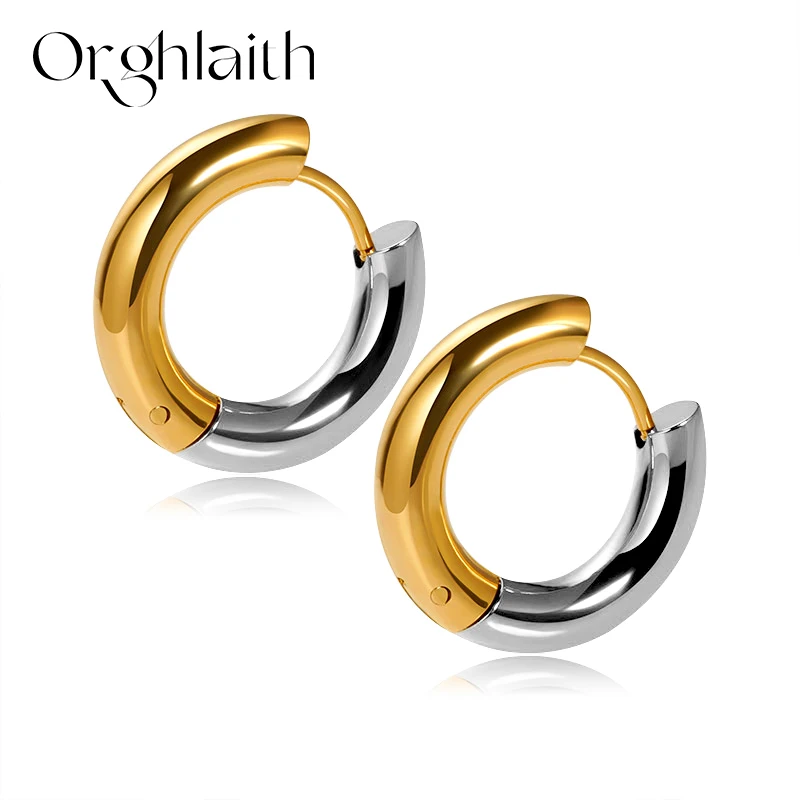 

New Gold Silver Round Metal Hoop Earrings for Women Circle Big Simple Temperament Fashion Jewelry Gift