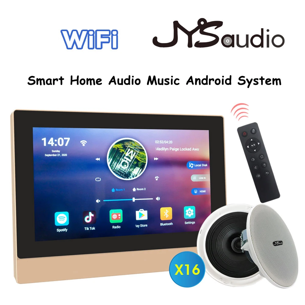 Звуковая система для умного домашнего кинотеатра, Bluetooth, Wi-Fi, настенный усилитель, Android, Yamaha Amp, Поддержка RS485, стерео, 6,5 дюймовый потолочный динамик