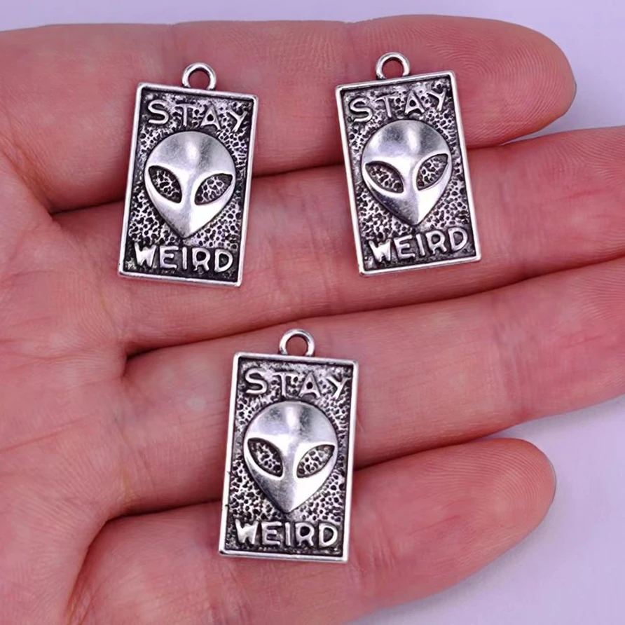 

5pcs Stay Weird Alien Head Jewelry for DIY women man Accessories