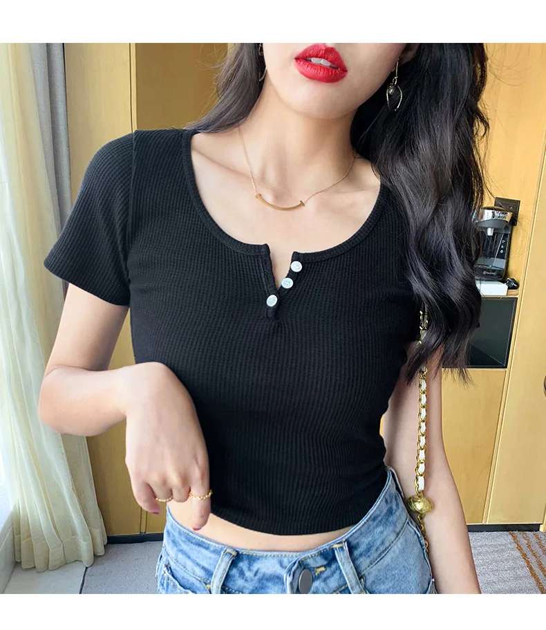 

2022 summer new top short-sleeved T-shirt women one