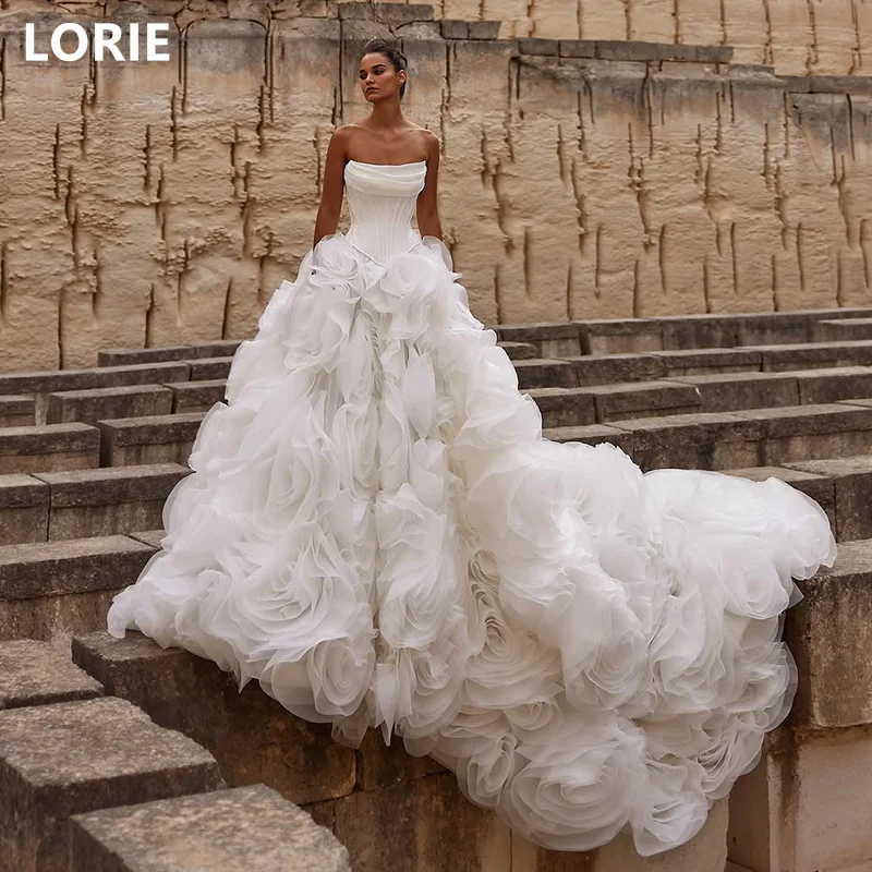 LORIE сексуальное кружевное свадебное платье с аппликацией в форме сердца