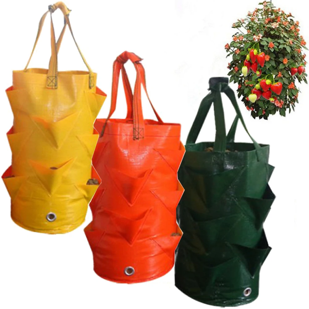 

3 Gallon Planter Grow Bag Strawberry Planting Bag Fruit Vertical Hanging Bag Household Plant Vegetable Fruit Gardening Pot Bags