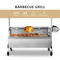 BBQ Grill Charcoal Pig Spit Roaster Rotisserie Barbeque Machine Multifunctional Electric Barbecue Grill Stainless Steel