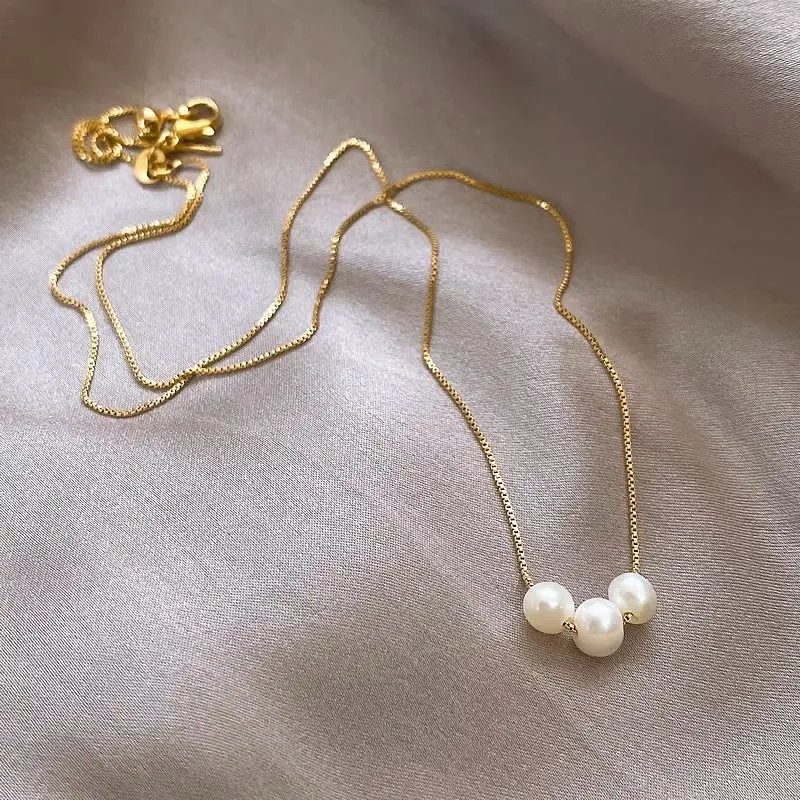 Модный натуральный пресноводный жемчуг 14K Золотое заполнение женская коробка