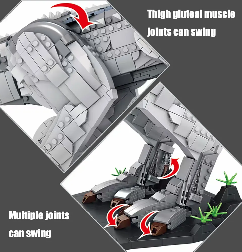 Фото MOC Technology Парк Юрского периода, индоминус Рекс, строительные блоки, модель дракона Mosasaur T-Rex №3