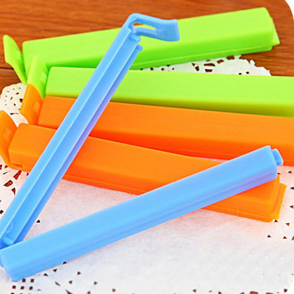 

Plastic Food Bag Clips Long Universal Storage Clamp Indoor Home Snack Pocket Sealing Tools Supplies Random Color