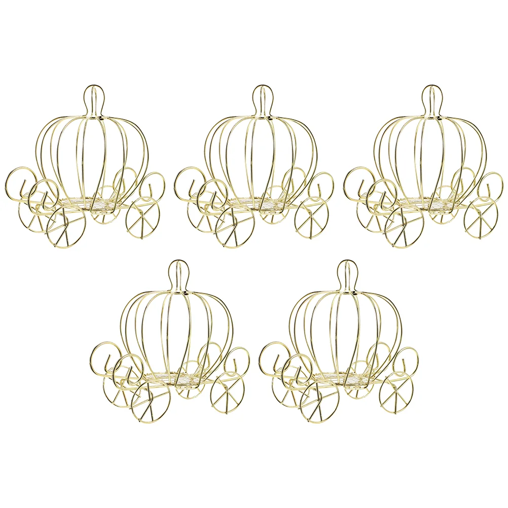 

Box Carriage Pumpkin Candy Wedding Cart Centerpiece Favor Metal Boxes Giftdecor Trinket Jewelry Party Goldcontainer Holder