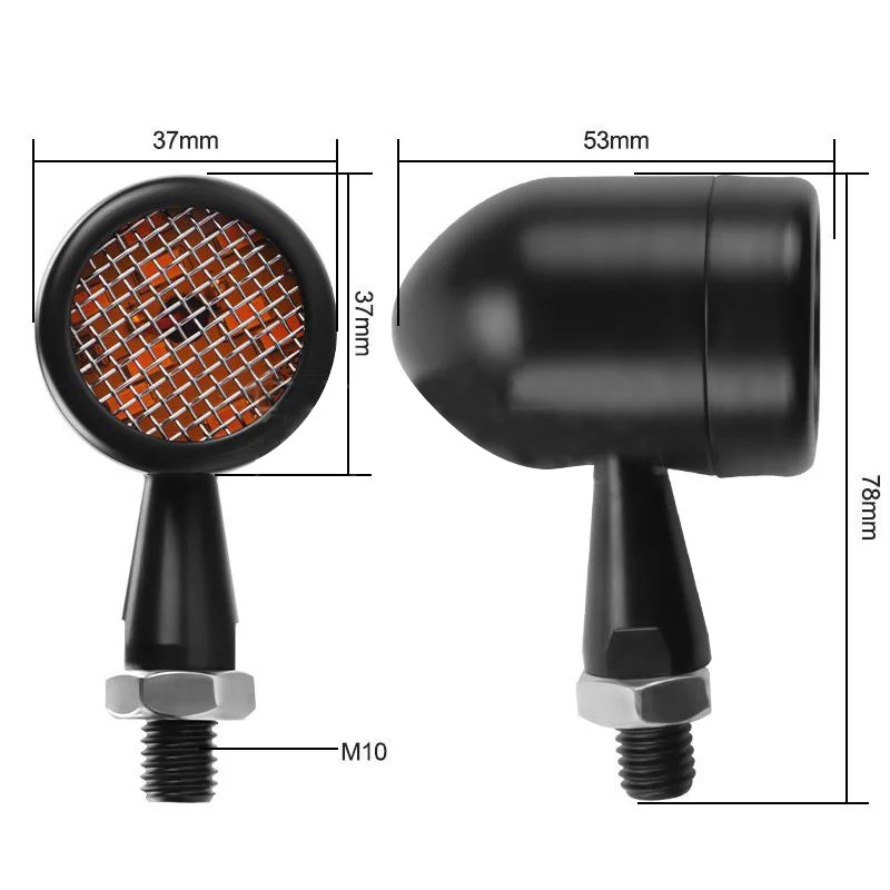10 мм мотоциклетный ретро металлический мини-светодиодный указатель поворота с