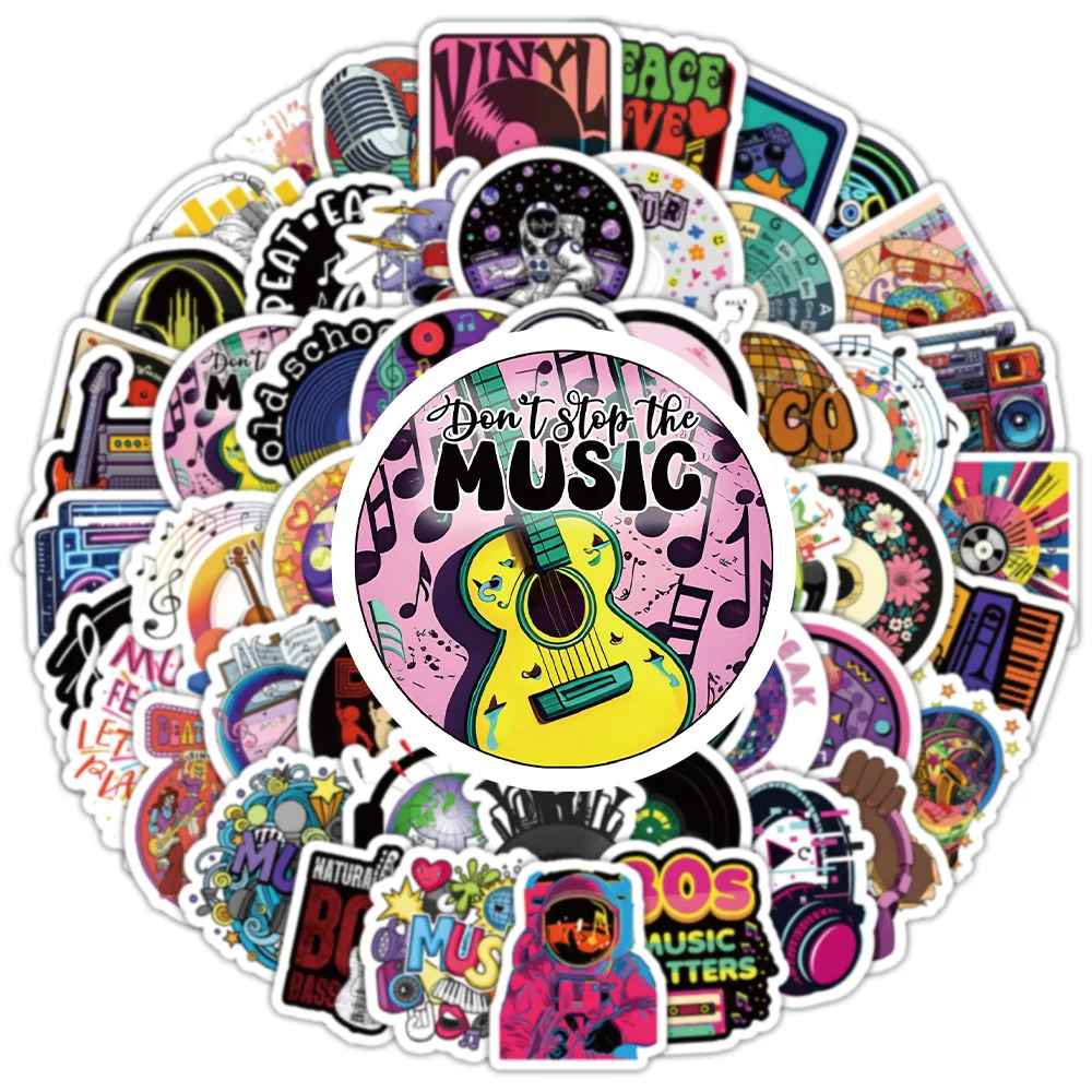 10/30/50/100 шт. музыкальные наклейки ноты граффити чемодан гитара ноутбук телефон