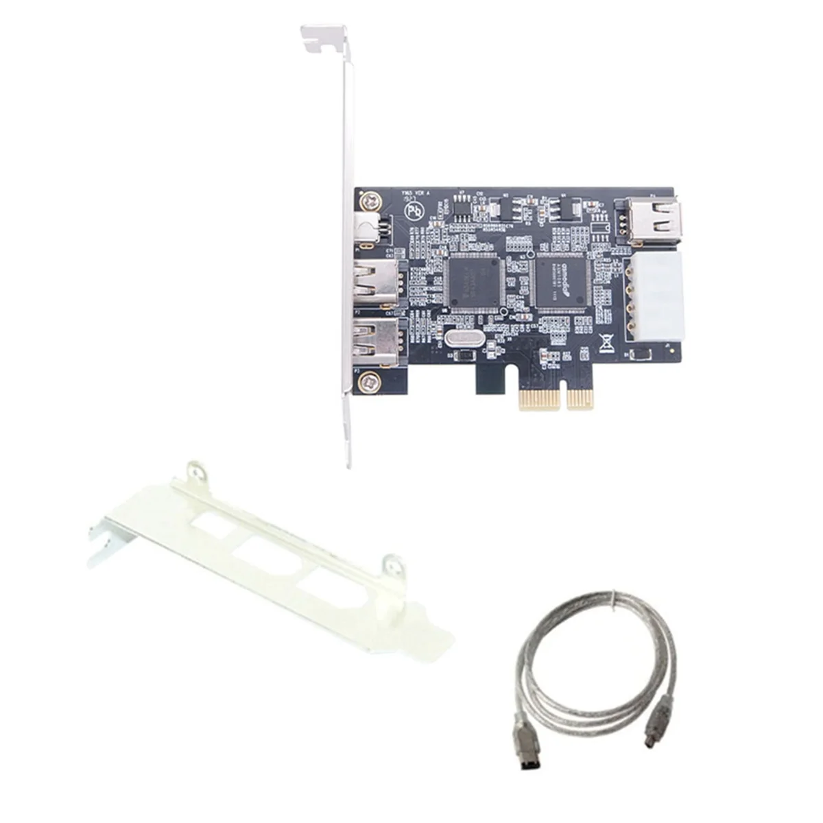 PCI-E 1X IEEE 1394A 4-портовый (3 + 1) адаптер карты Firewire 1394 a PCIe с 6-контактным до 4-контактным