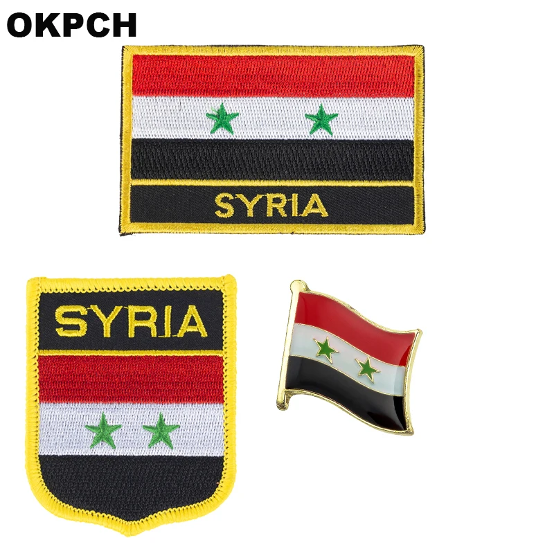 

Syria flag patch badge 3pcs a Set Patches for Clothing DIY Decoration PT0196-3