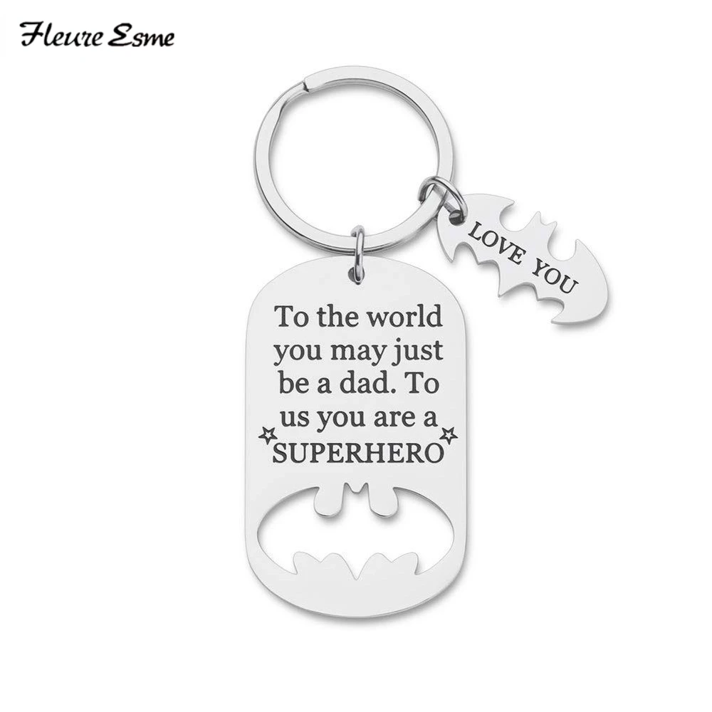 

Fathers Day Gifts Dad Birthday Keychain for Daddy Step Dad To Be Husband From Daughter Son Wife Kids I Love You Key Ring Pendant