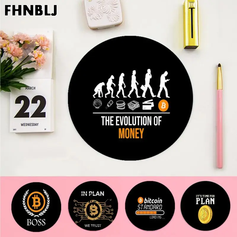 

Cool New Bitcoin High Speed New round Mousepad gaming Mousepad Rug For PC Laptop Notebook