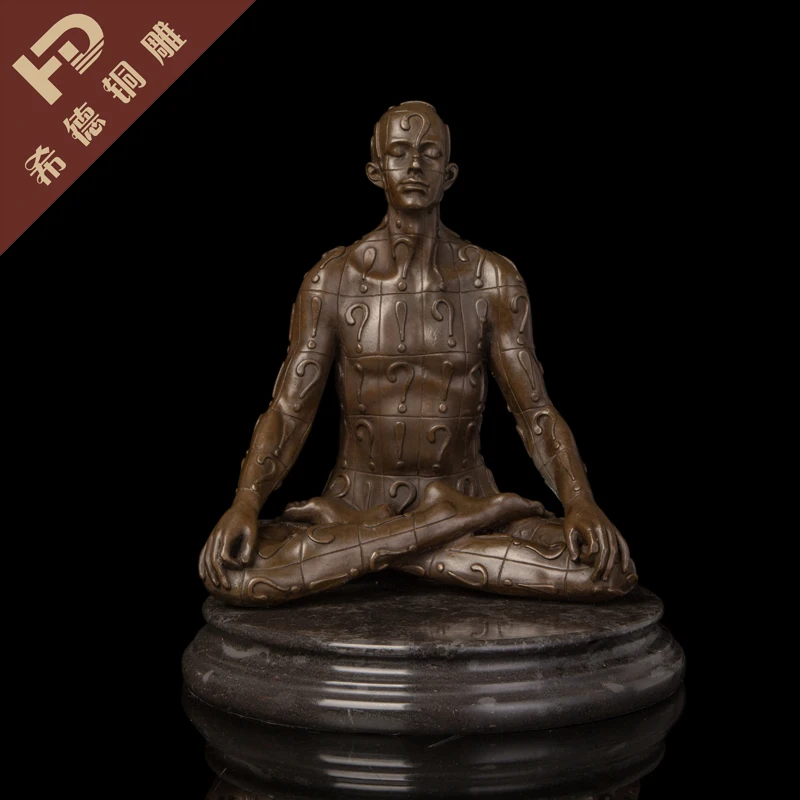 

Modern Character Personality Decoration Brass Abstract Character Bronze Statue Artist《Thinking and Sighing》