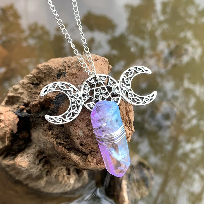 Natural Stone Rock Crystal Necklace Chakra Handmade Wire Wrapped Clear Quartz Pendants Necklaces New Design Healing Jewelry