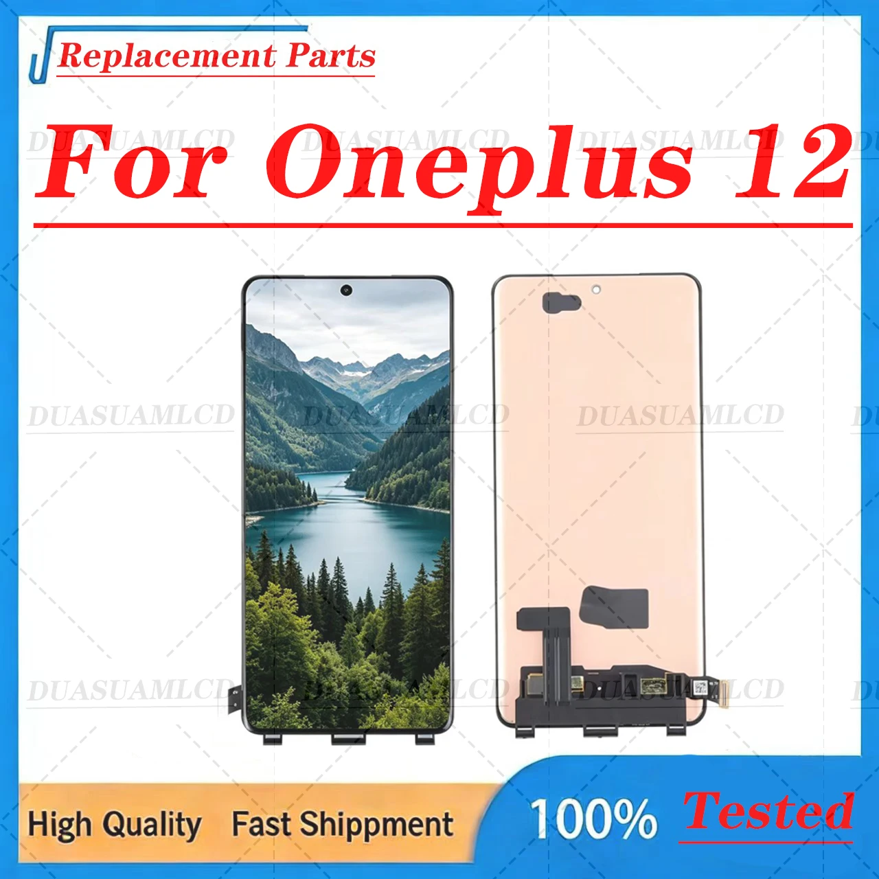 Фото Оригинальный LCD-дисплей для OnePlus 12, 6.82 дюйма, 120 Гц, 2K, AMOLED-экран с функцией сканирования отпечатков пальцев. Запасные части №1