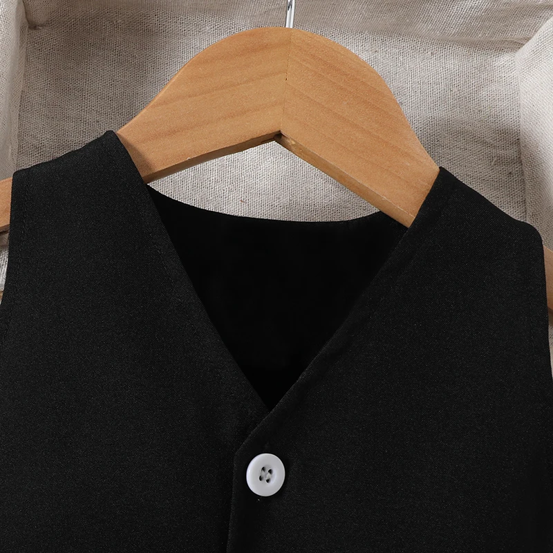 Комплект одежды для девочек из 2 предметов однотонный жилет без рукавов на