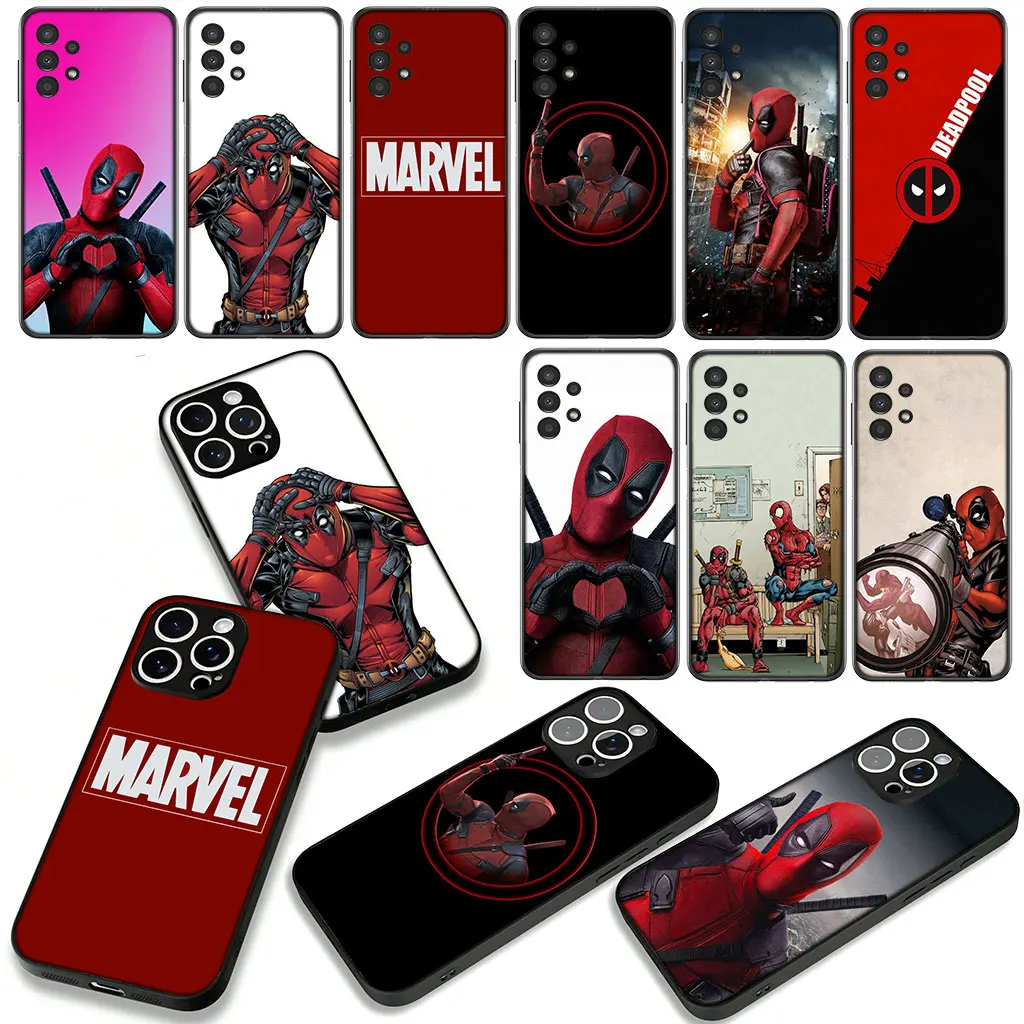 Фото Чехол для телефона Marvel Deadpool Superhero Cover для Samsung Galaxy A36 A17 A26 A07 A35 A54 A53 A13 A33 A34 S8 S9 S20 S21 FE S10 Plus №3
