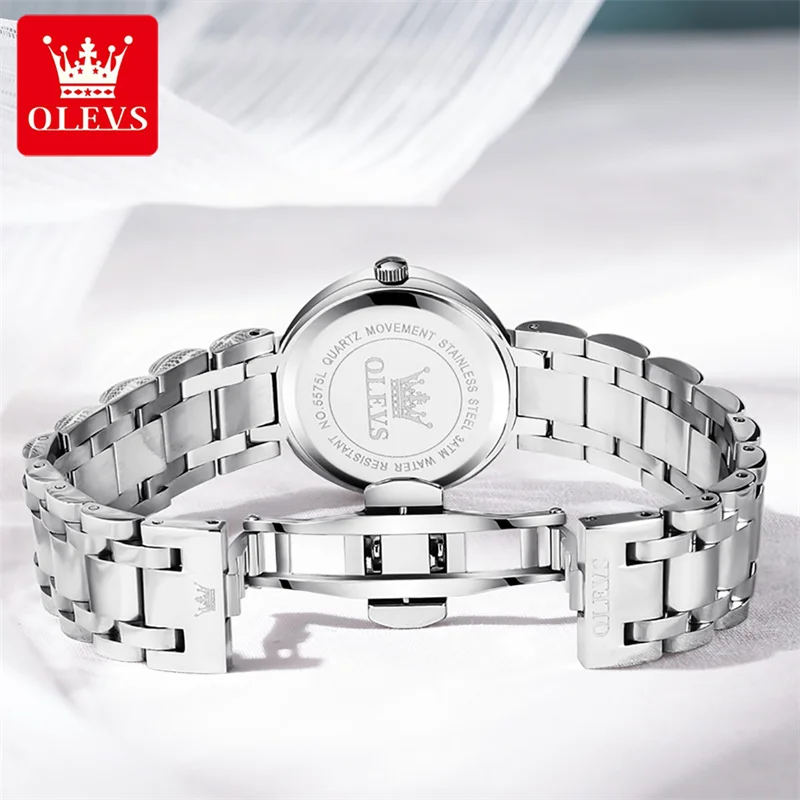 OLEVS Luxury Crystal Women Bracelet Watches Top Brand Fashion Diamond Ladies Quartz Watch Steel Female Wristwatch Montre Femme enlarge