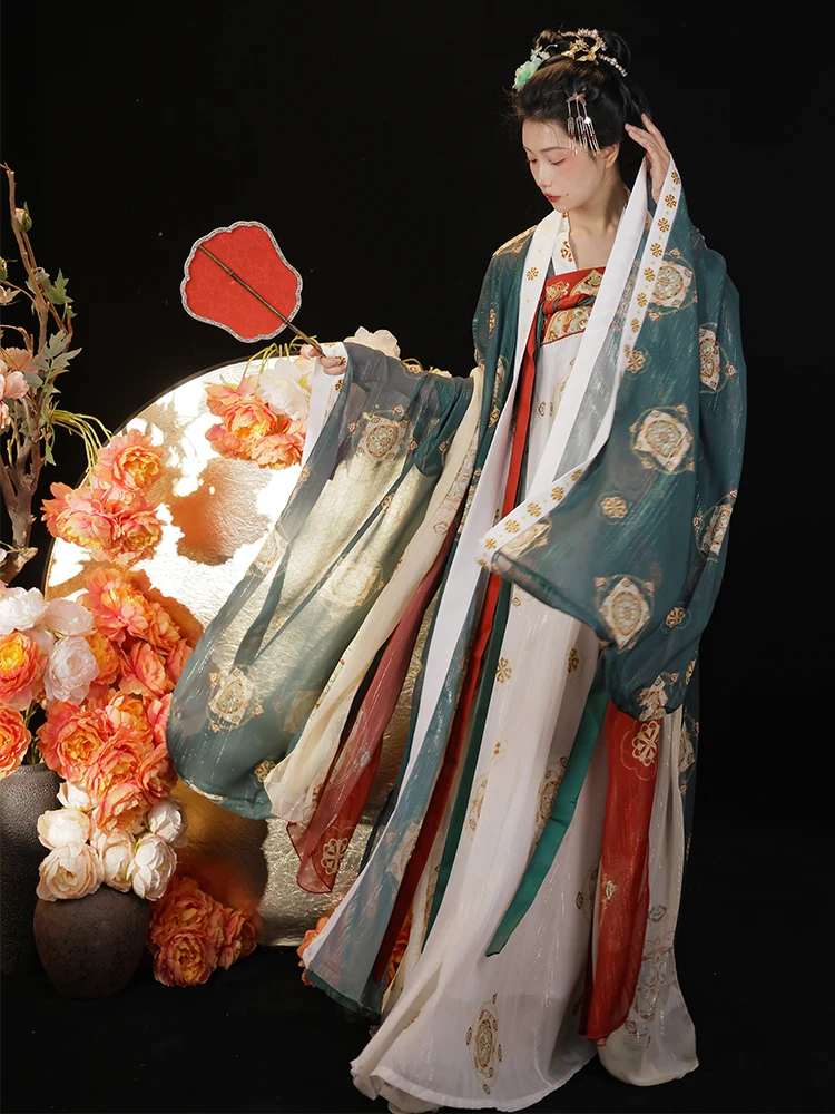 Костюм Тан платье ханьфу традиционное китайское пальто с длинным рукавом и