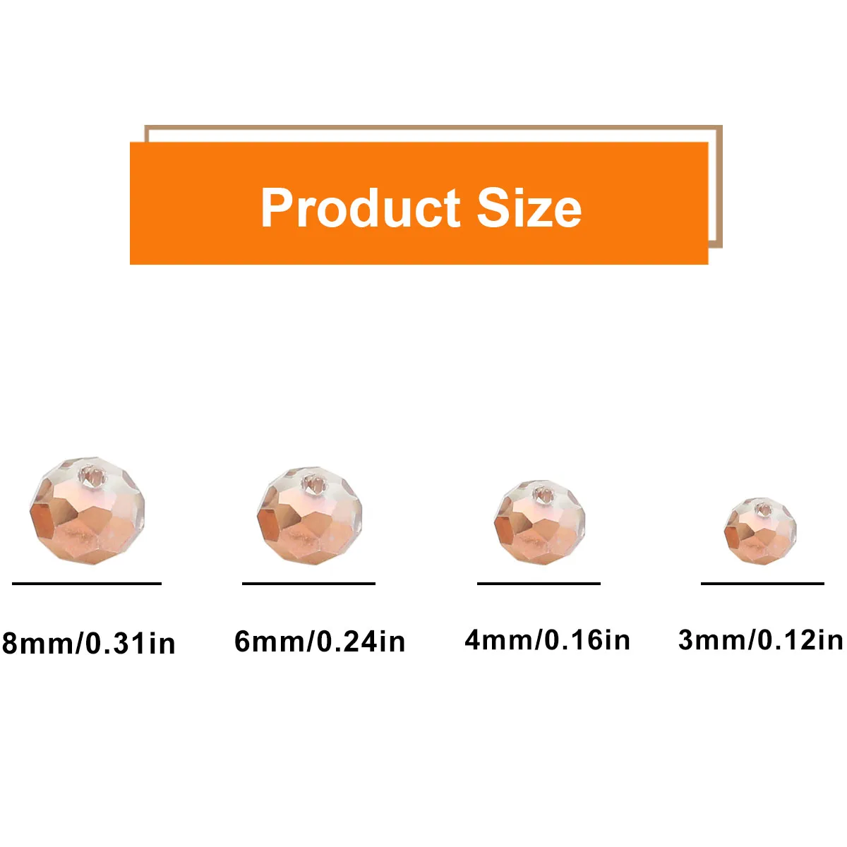 Розовые золотые плоские граненые круглые прозрачные стеклянные прокладки