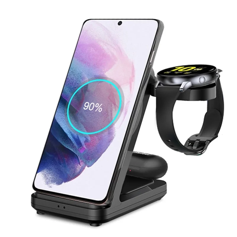 

3 In 1 Wireless Charger Stand For 4 Active 1/2 15W Wireless Phone And Watch Charger Dock For Samsung galaxy watch 4