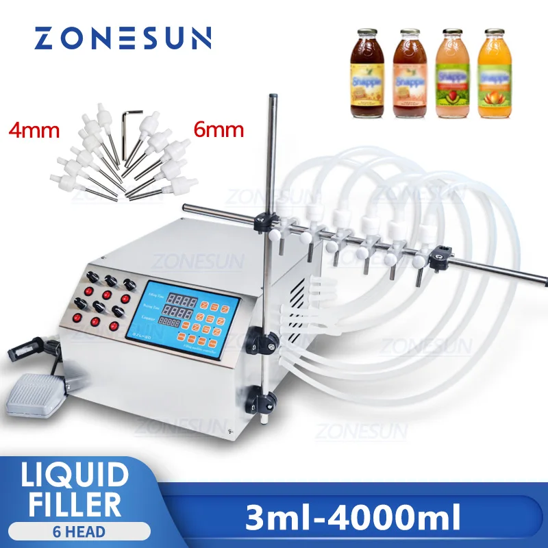 ZONESUN Flüssige Füllung Maschine Elektrische Digital Control Pumpe 3-4000ml Für flasche Parfüm fläschchen füllstoff Wasser Saft Öl