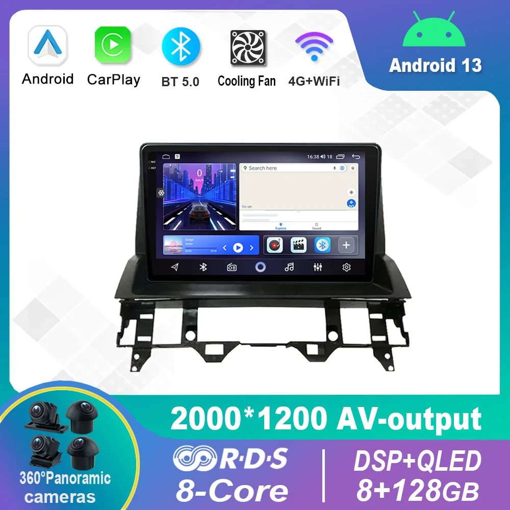 

Android 13.0 Car Radio Multimedia Video Player Navigation stereo For Mazda 6 2002-2008 GPS Carplay 4G WiFi