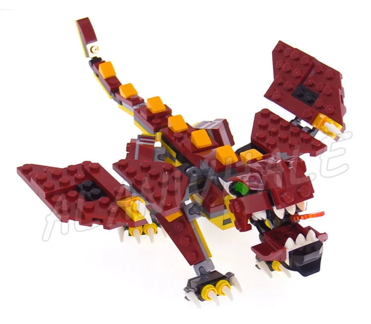 223 шт. Creator 3 в 1 мифические существа огненный дракон гигантский паук тролль 11044