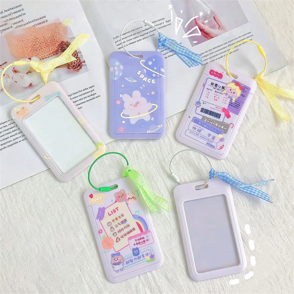 

Держатель для карт с мультяшным медведем, защитный чехол для карт с автобусом, держатель для визиток и рабочего удостоверения, школьные при...