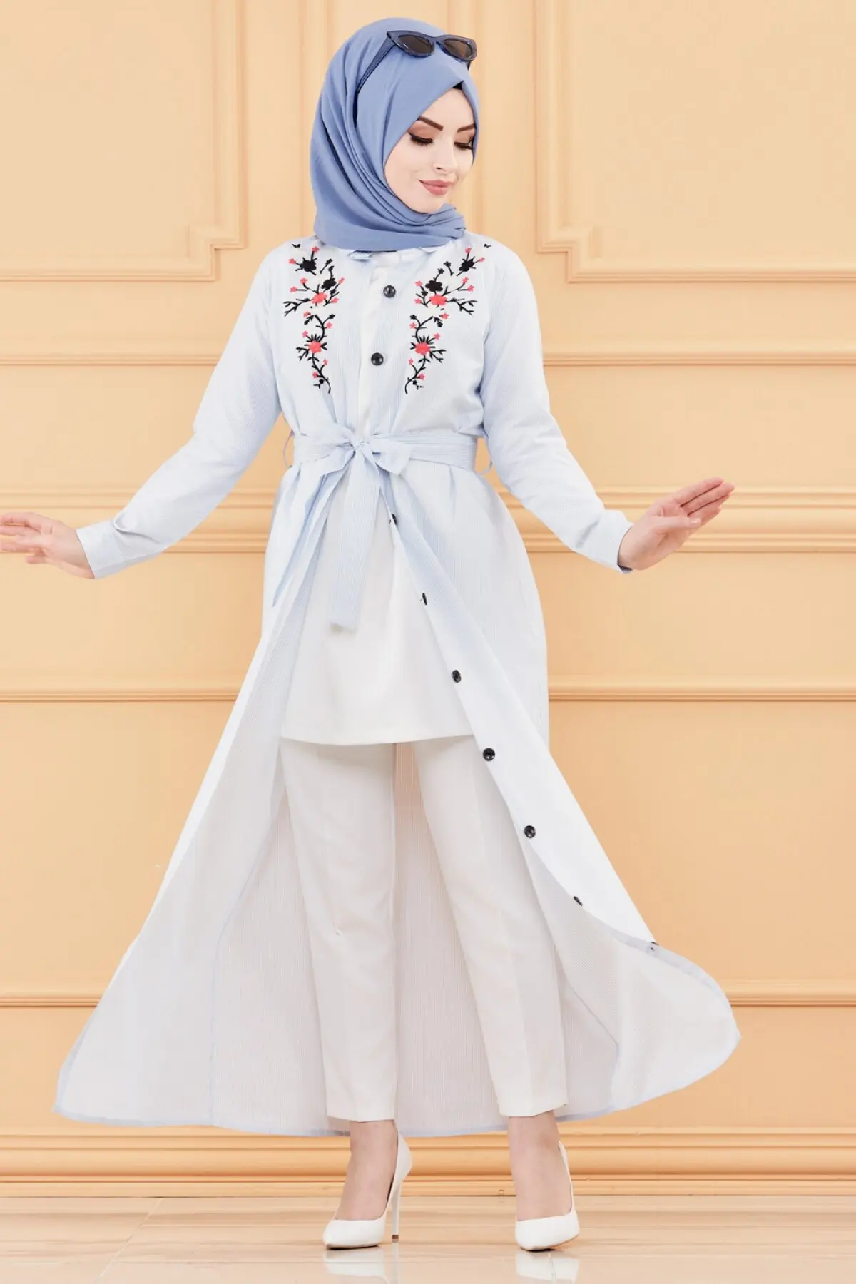 TUGBA Muslim Dress Long Sleeve Floral Print muslim dress code 2021 turkish gown hijab summer