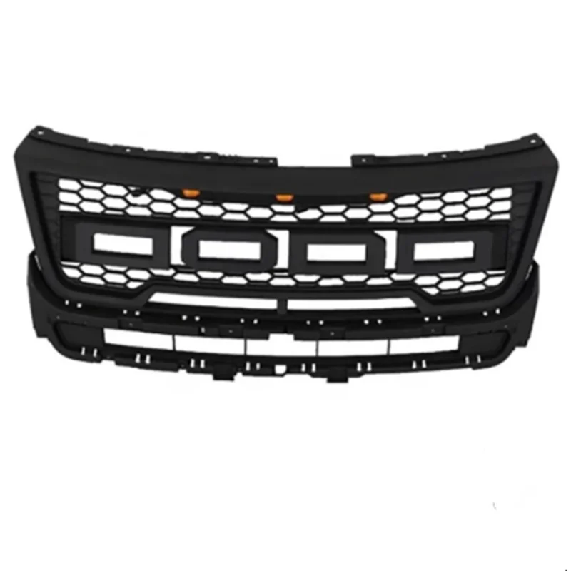 

Glossy / Matte Black Front Grille for Ford Explorer 2015 2016 2017 2018 Racing Grills Upgrade F150 Raptor Style with LED Lights