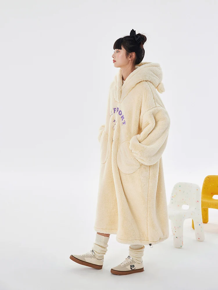 Ночная рубашка Kiss Cat женская осенне-зимняя милая пижама средней длины из