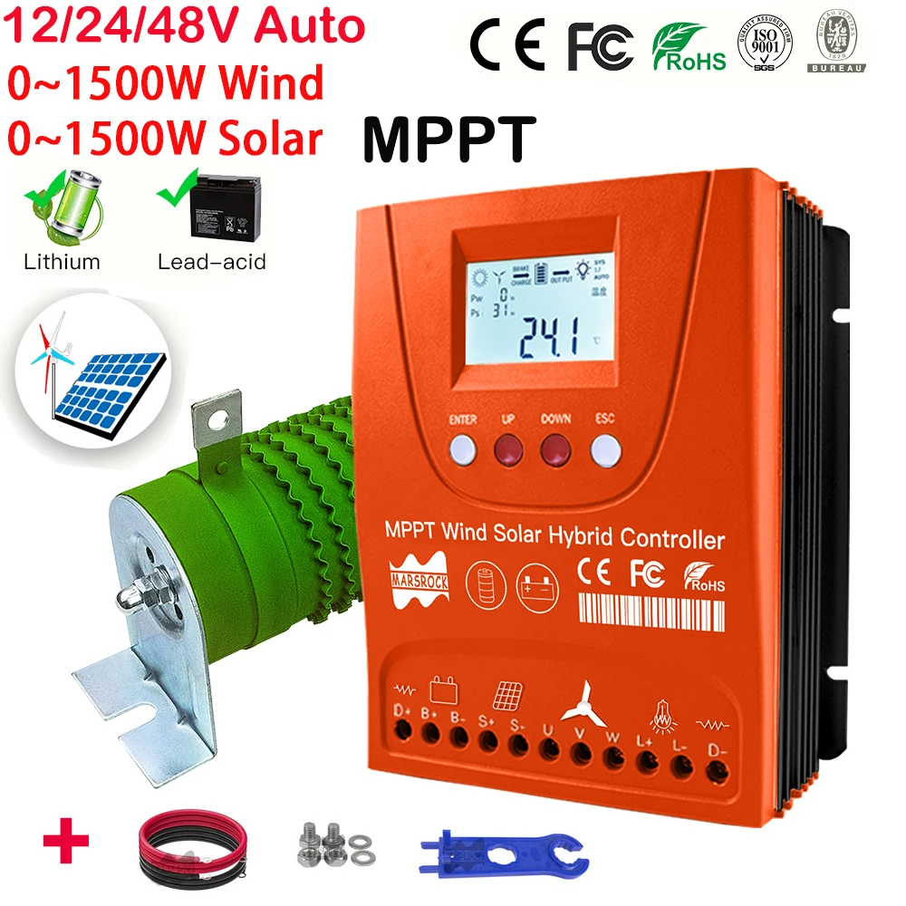 

12V 24V 48V 3000W Hybrid Battery Charging Controller Real MPPT Battery Charging Regulator For Lifepo4 Lithium Other Battery