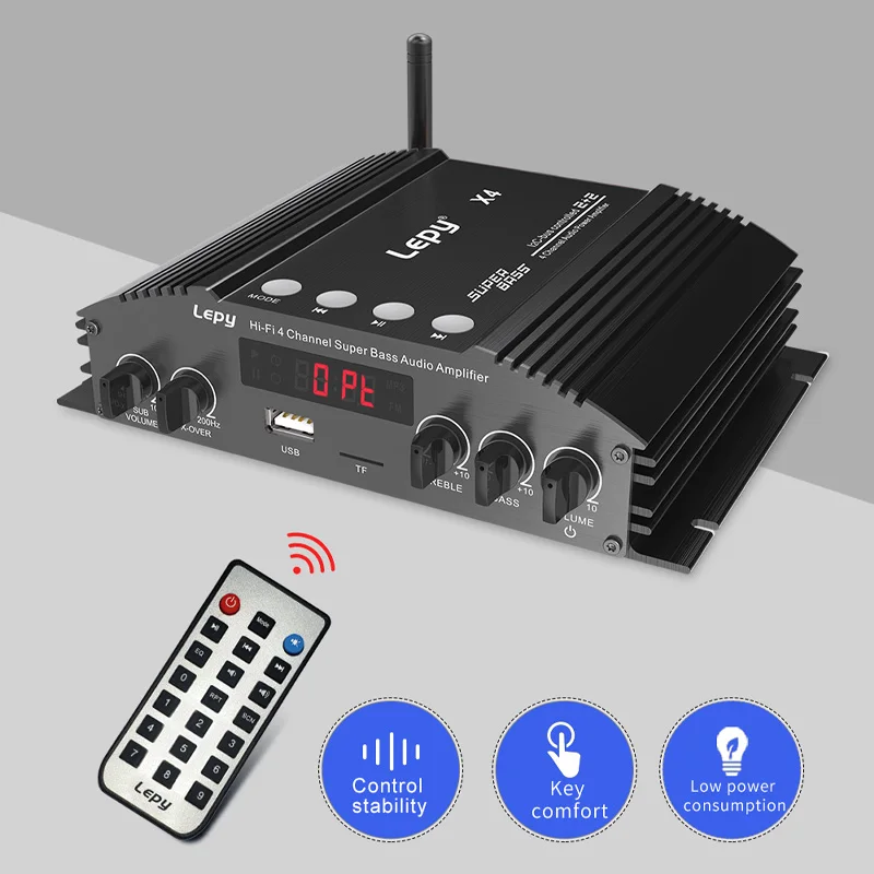 Фото Hifi Bluetooth 2,1-канальный Усилитель Мощности, 4 Канала С Оптическим Коаксиальным Входом, Двойной Сабвуфер, Fm-радио №3