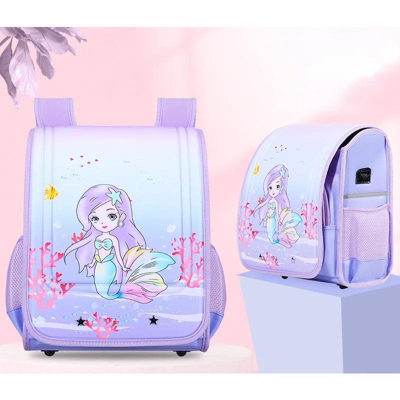 Children Mermaid Dinosaur Cartoon British Style Backpacks New Girls Boys Students Fashion PU Astronaut School Bags Drop Shipping