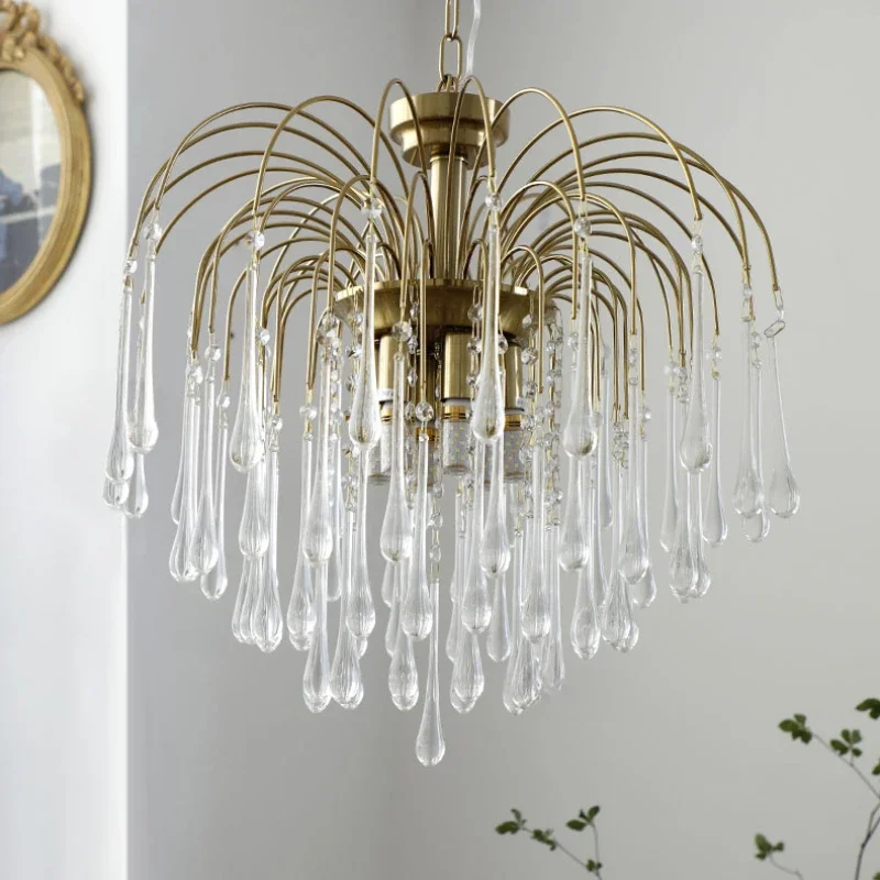 Французский Ретро Романтический Ресторан Каплевидная Люстра Гостиная Подставка