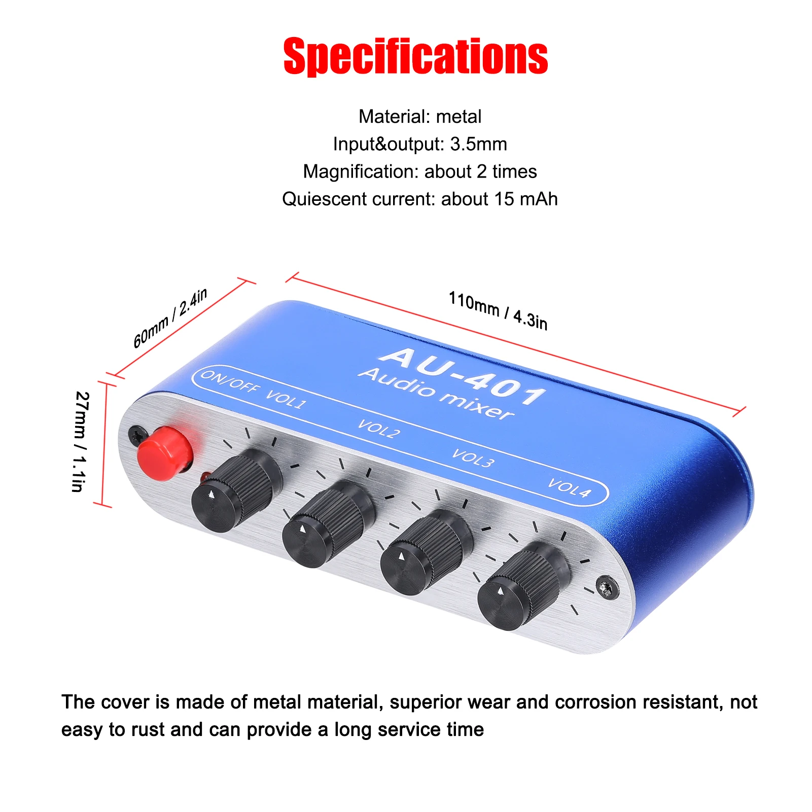 

Усилитель для наушников 3,5 мм, 4 входа на 1 выход