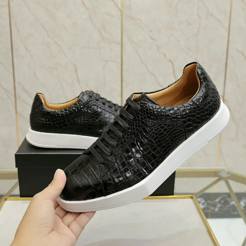 Новая кожаная повседневная обувь мужская простая универсальная спортивная из