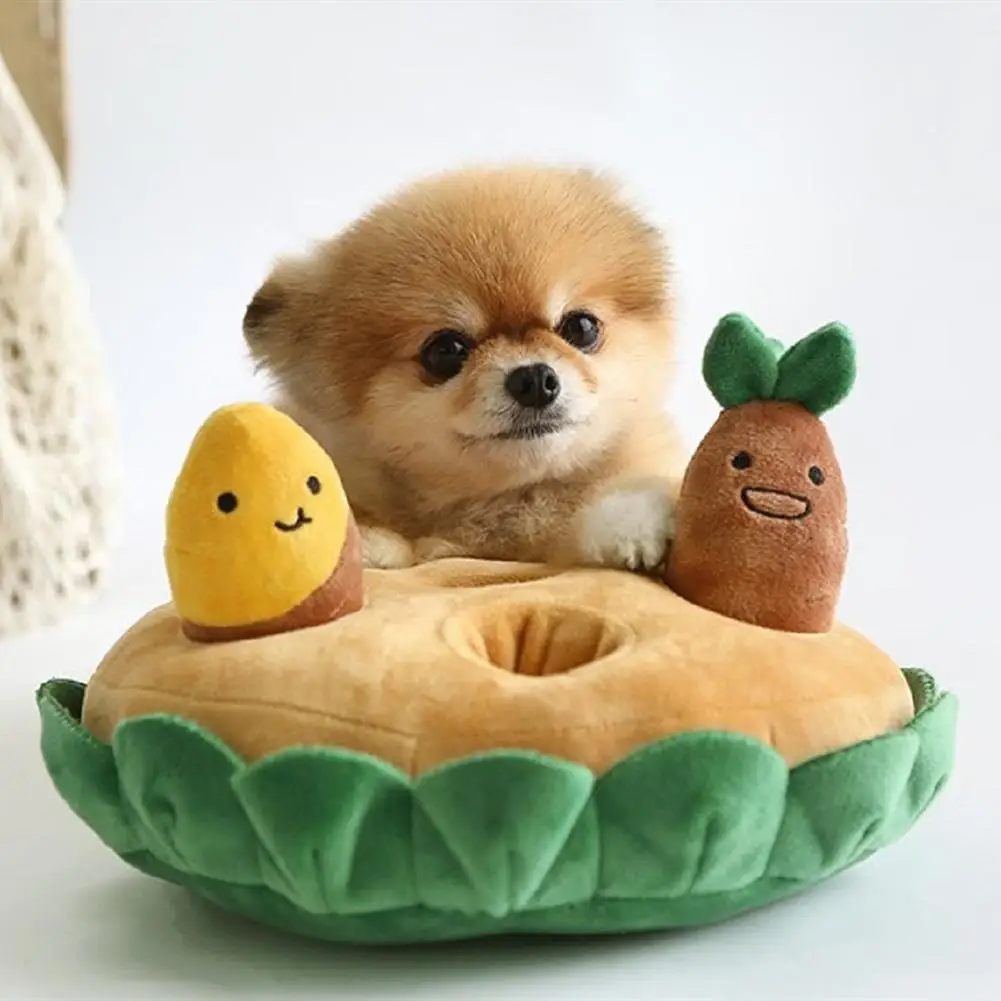 

Funny Pet Dog Plush Pull Sweet Potato Set Pet Hidden Food Toy Interactive Squeaky Chew Toys Pets Supplies Dog Accessories