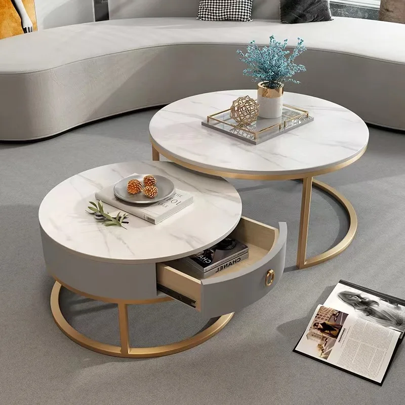 

Coffee Tables Nordic Center Table for Living Room Tea Tables Combination Modern Nesting Table Round Furniture Luxury Decoration