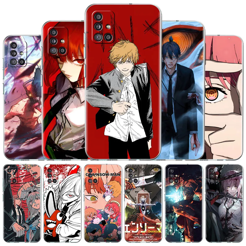 

Soft Case for Samsung Galaxy A52 4G 5G A51 A12 A32 A21s A22 A31 A50 A71 A53 A23 A13 A72 A41 A20e funda Anime Chainsaw Man